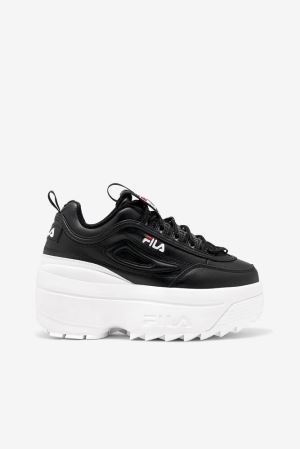 FILA Disruptor 2 Wedge Sneakers Black / Red / White,Womens Shoes | CA.BEWYUP261